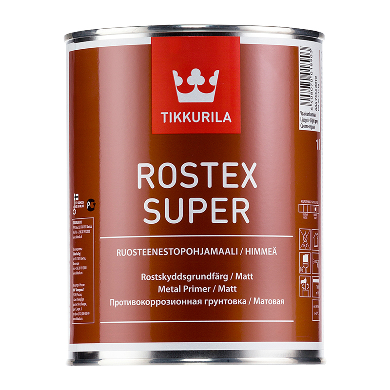 Грунтовка Tikkurila Rostex Super светло-серая (1 л)