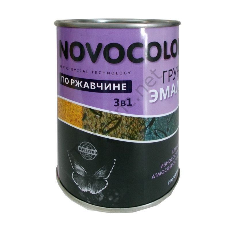 картинка Грунт-эмаль Novocolor 3 в 1 глянцевая зелёная (1 кг)